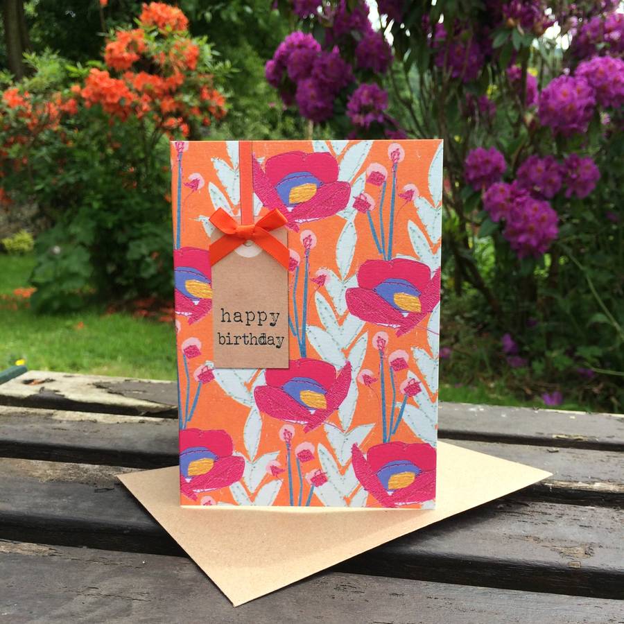 fancy floral birthday card by stop the clock design ...