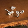 Infinity Symbol Sterling Silver Stud Earrings, thumbnail 3 of 8