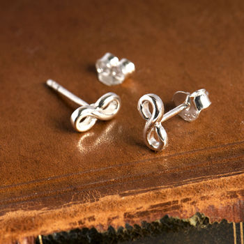 Infinity Symbol Sterling Silver Stud Earrings, 3 of 8