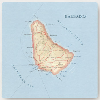 Barbados Map Location Square Print, 8 of 10