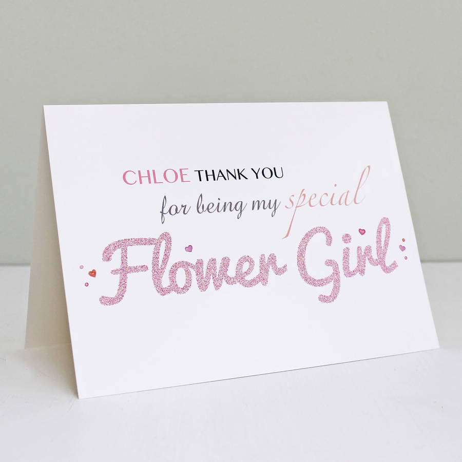 personalised flower girl thank you card by martha brook ...