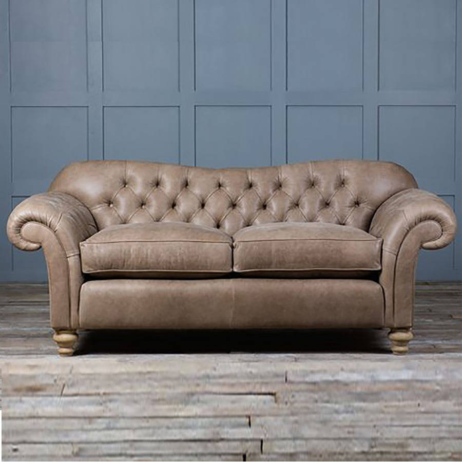 Old Bessie Leather Chesterfield Sofa By Authentic Furniture