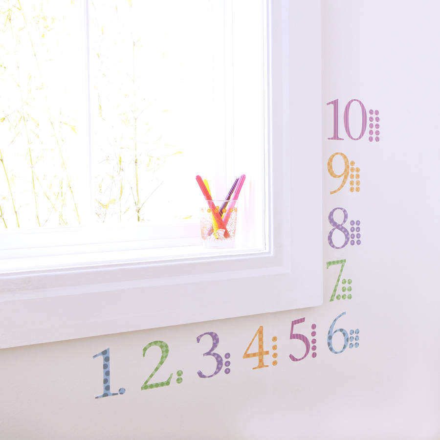 Childrens Number Wall Stickers With Counters, 1 of 4