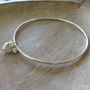 Silver Bangle With Heart And Pearls, thumbnail 3 of 3