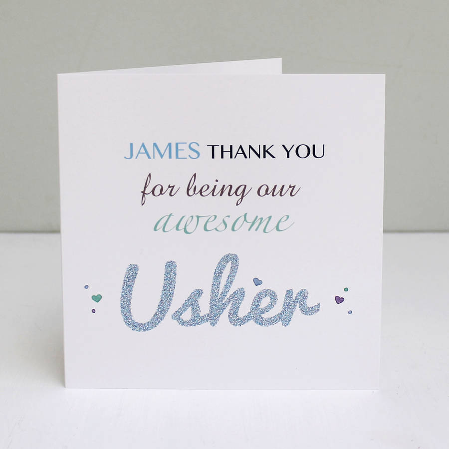 personalised usher thank you card by martha brook | notonthehighstreet.com