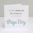 personalised page boy thank you card by martha brook ...