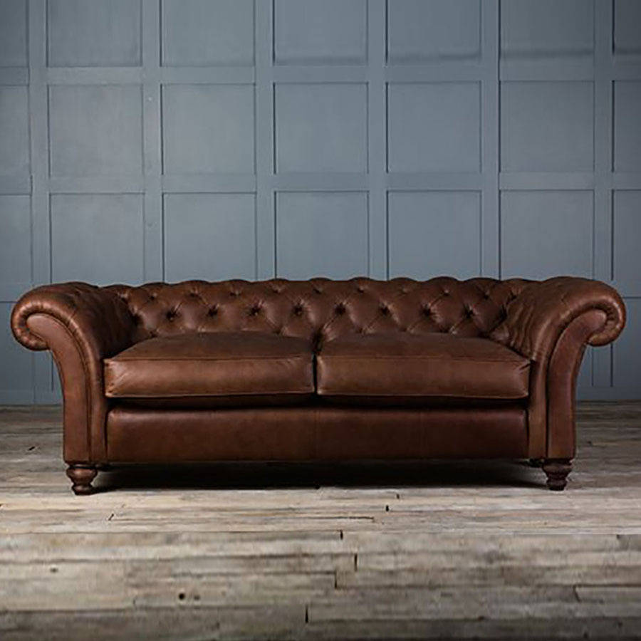 The Monty Leather Chesterfield Sofa By Authentic Furniture