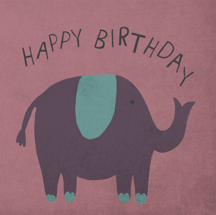 purple elephant happy birthday card by lil3birdy | notonthehighstreet.com