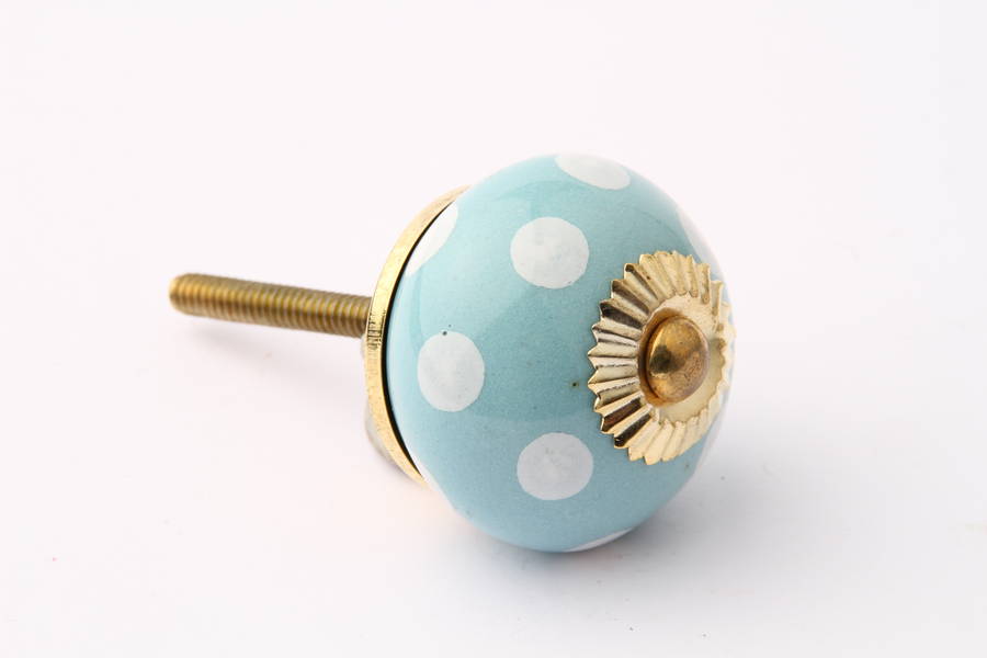 sky polka dot drawer knob by french grey interiors