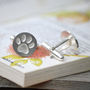 Pawprint Cufflinks In Sterling Silver, thumbnail 3 of 5