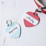 Personalised Polka Dot Pet Tag Heart Shaped, thumbnail 1 of 7