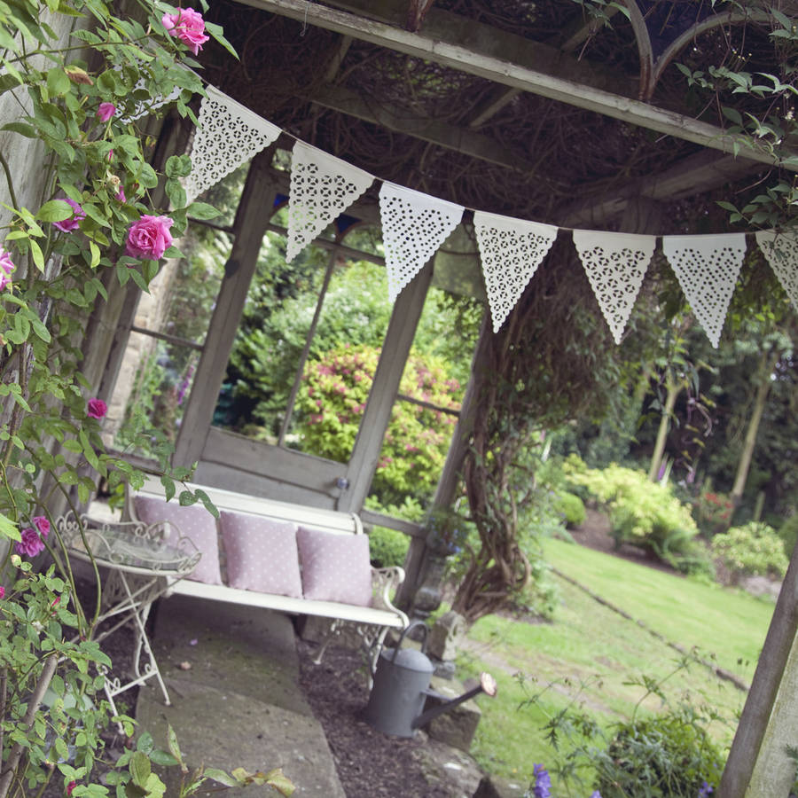 Ikat Inspired Design Neutral Garden Party Bunting