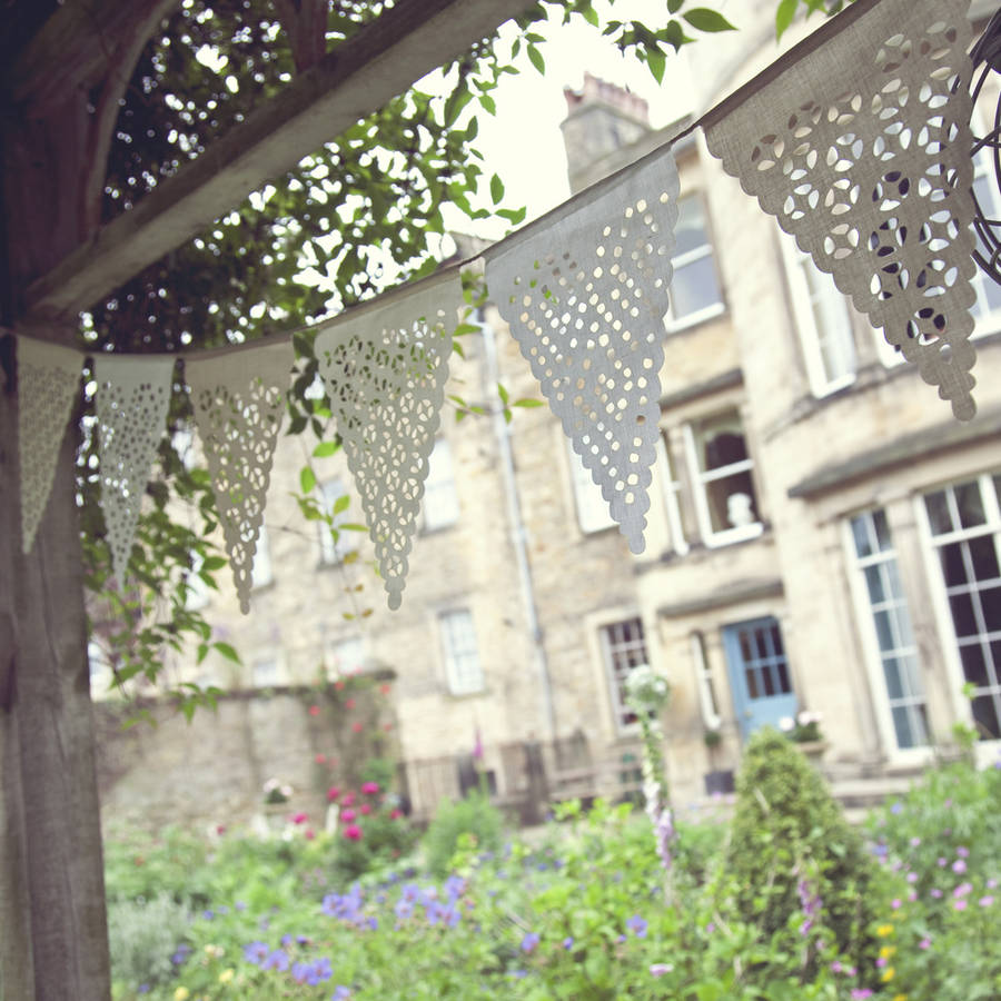 Ikat Inspired Design Neutral White Bunting