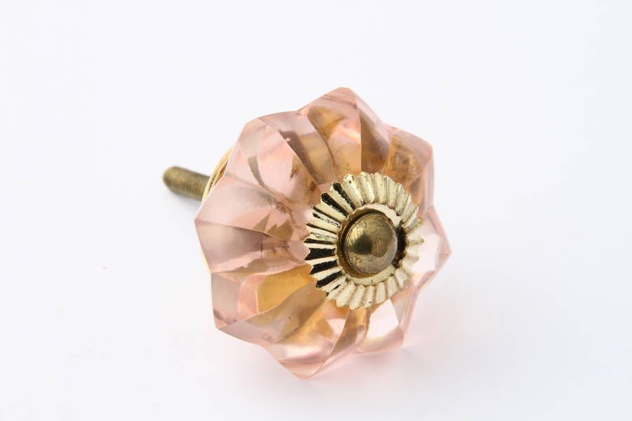 Pale Pink Glass Flower Drawer Knob By French Grey Interiors