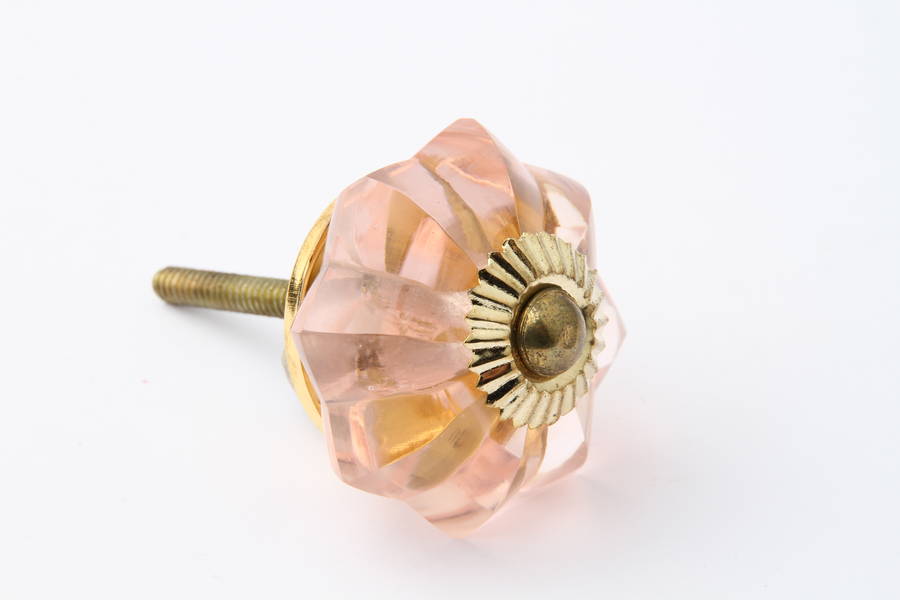 Pale Pink Glass Flower Drawer Knob By French Grey Interiors