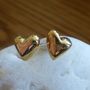 Silver Puffed Heart Studs, thumbnail 3 of 6