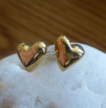 Silver Puffed Heart Studs, 3 of 6