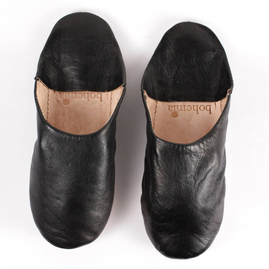 male leather slippers