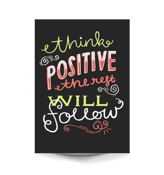 'think positive, the rest will follow' print by the happy pencil ...