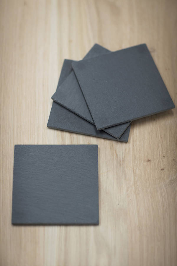 set of four slate coasters by garden trading