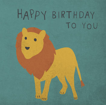 Lion Happy Birthday To You Card, 2 of 2