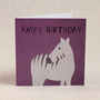 Zebra Purple Happy Birthday Card, thumbnail 1 of 2