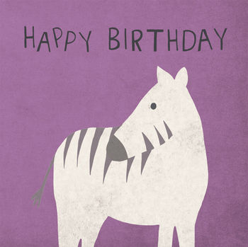 Zebra Purple Happy Birthday Card, 2 of 2