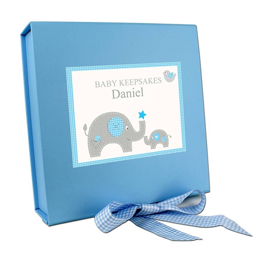 personalised 'elephant' baby boy vest gift set by hope and willow