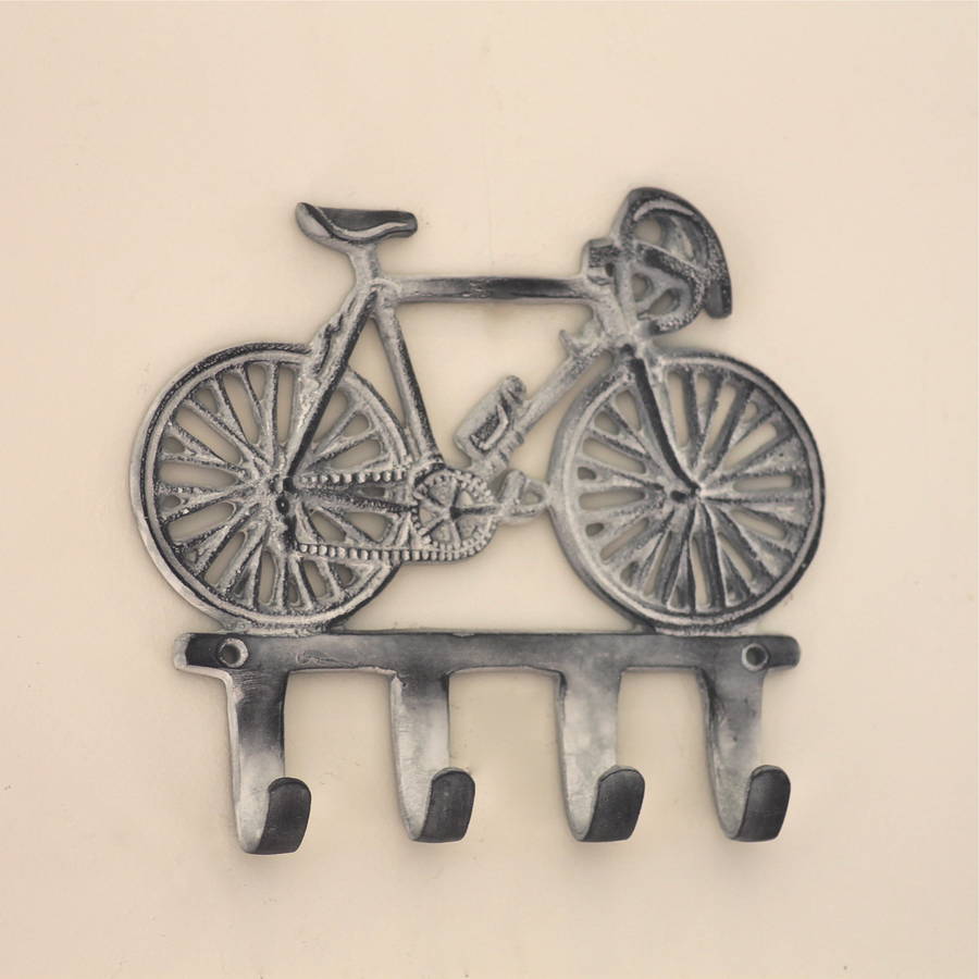 Metal Bicycle Wall Hooks By Chapel Cards | notonthehighstreet.com