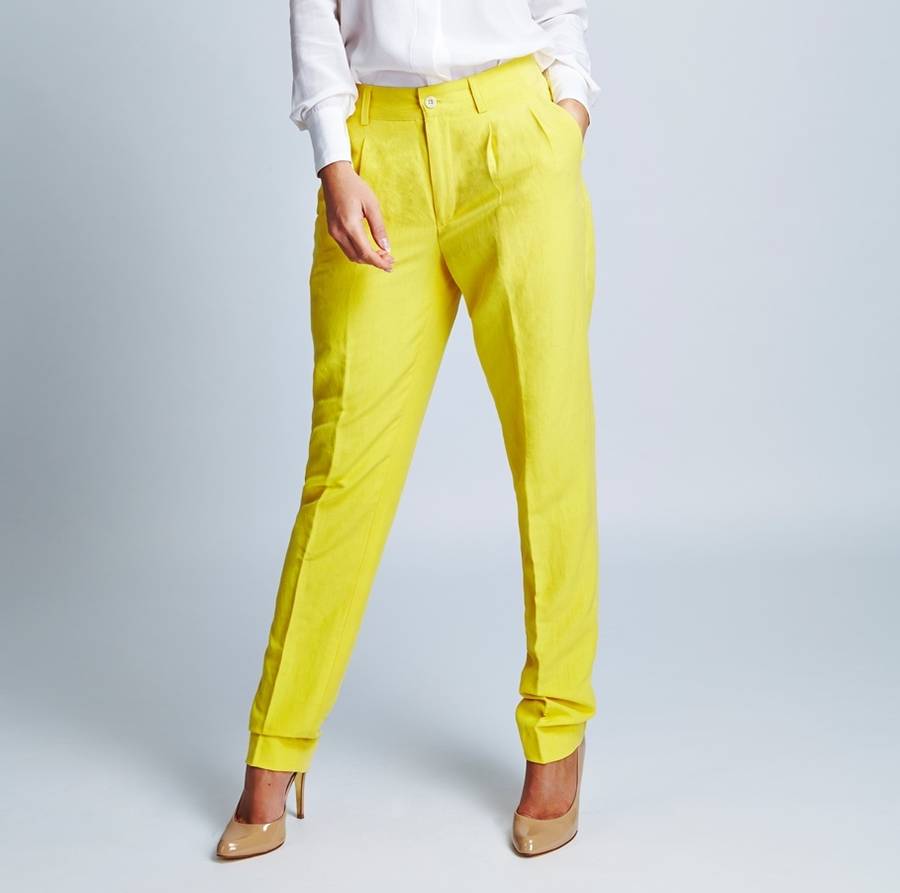 Silk Linen Tapered Trousers By The Silk Boutique | notonthehighstreet.com
