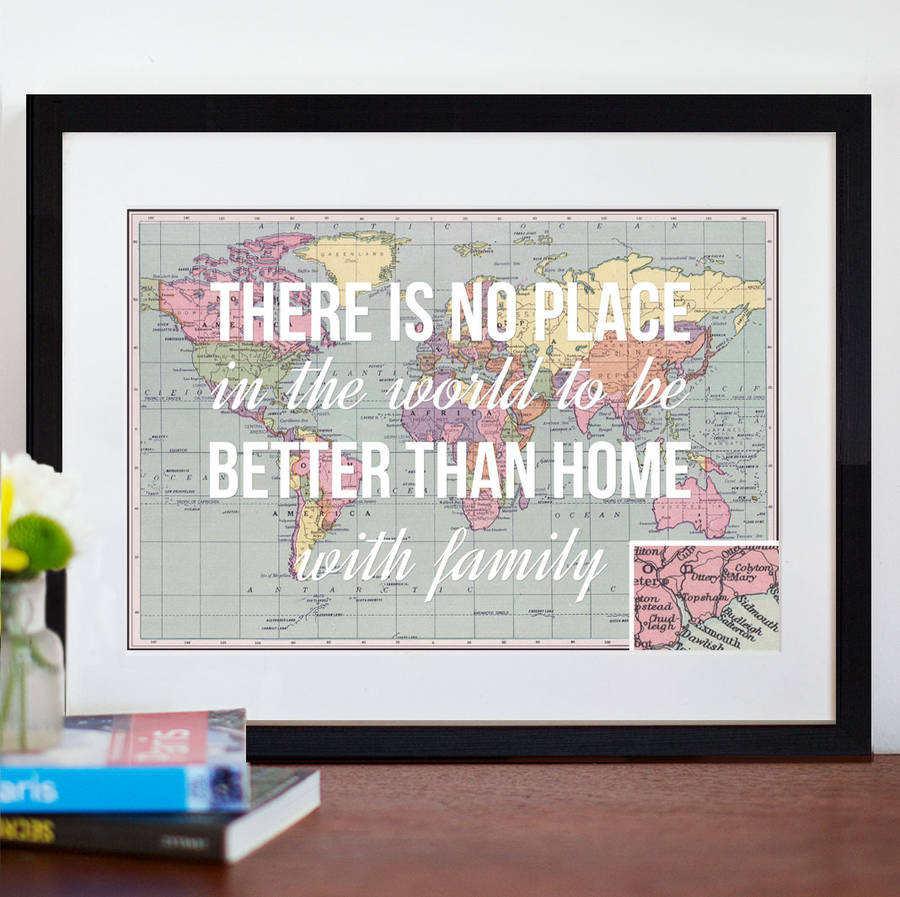 personalised location family map poster by of life & lemons ...