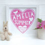Personalised Christening Heart Print, thumbnail 1 of 7