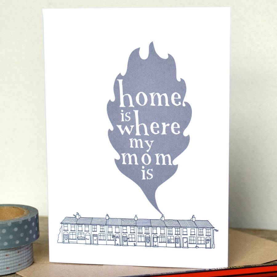 Home Is Where My Mum Is Mothers Day Card By Becka Griffin