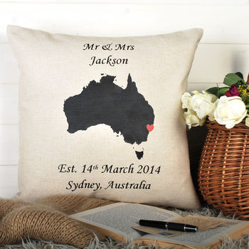 Anniversary Gift And Wedding Location Cushion, 3 of 4