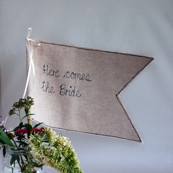 Here Comes The Bride Wedding Flag, 5 of 10