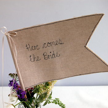 Here Comes The Bride Wedding Flag, 9 of 10