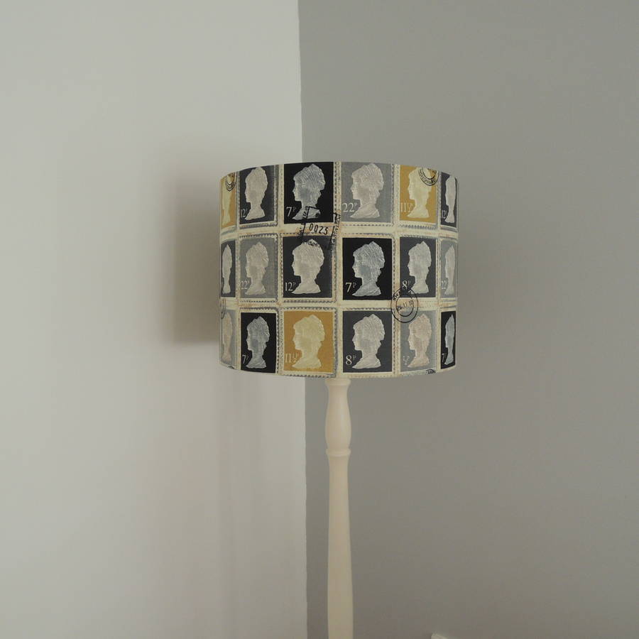 handmade funky stamps fabric lampshade by the shabby shade