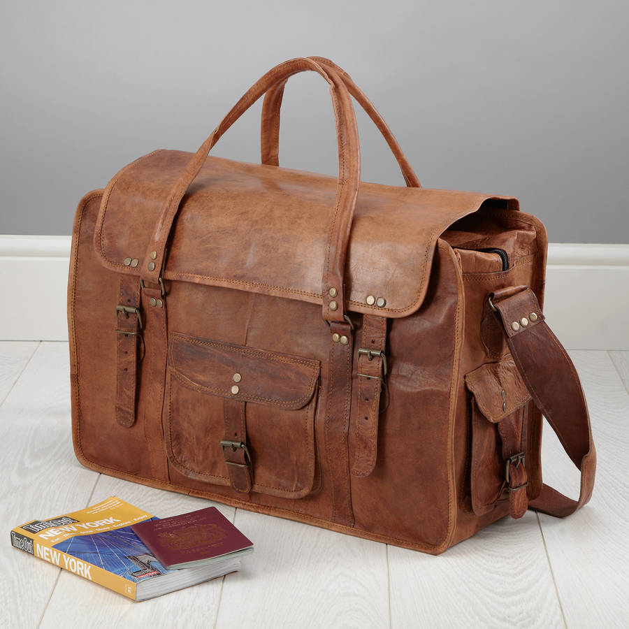 Overnight Weekend Bag Travel Fashion Luggage Leather Weekend