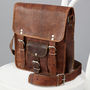 Long Leather Satchel With Front Pocket, thumbnail 2 of 9