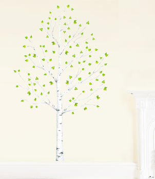 Tree Wall Sticker, Birch Tree With Leaves, Pvc Free, 2 of 2