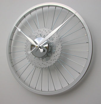 Bike Sprocket Silver Wheel Clock, 3 of 3