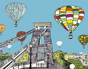 Bristol Balloons Over The Toll Bridge A4 Print, 2 of 2