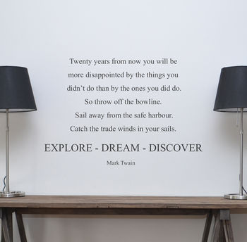 'explore Dream Discover' Wall Sticker By Leonora Hammond ...