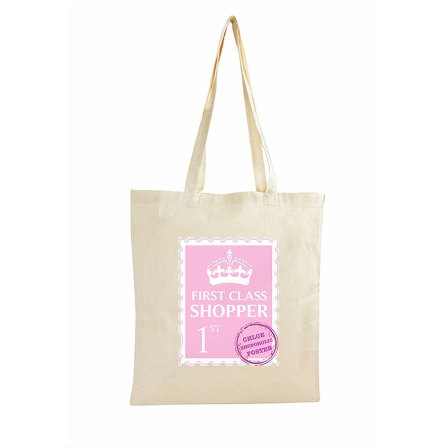 Personalised 'First Class' Tote Bag By Oli & Zo | notonthehighstreet.com