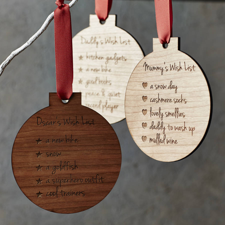 personalised oversized christmas list bauble decoration by sophia