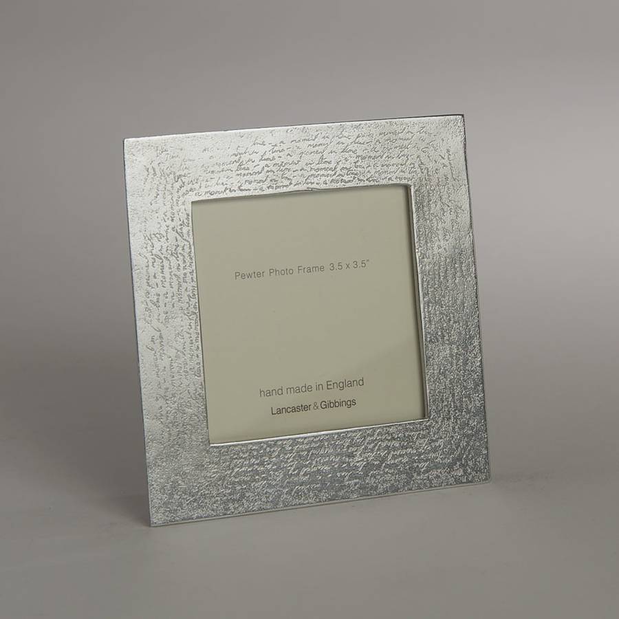 Handwriting Cast Pewter Photo Frame By Lancaster & Gibbings 