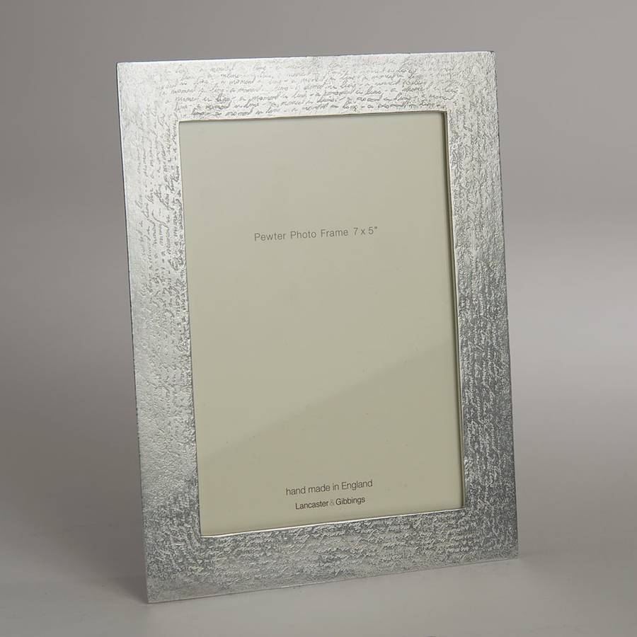 handwriting cast pewter photo frame by lancaster & gibbings ...