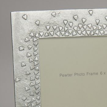 Floating Hearts Cast Pewter Photo Frame, 4 of 8
