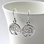 Sterling Silver Dangly Tree Of Life Earrings, thumbnail 1 of 5
