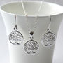 Sterling Silver Dangly Tree Of Life Earrings, thumbnail 3 of 5